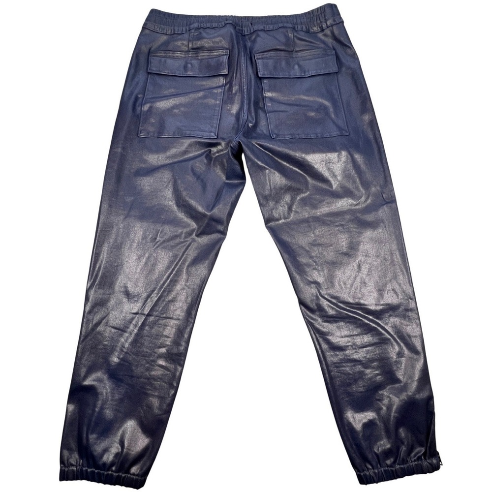 Hudson Blue Coated Ankle Zip Drawstring Jogger Pants Women Large - Picture 2 of 9
